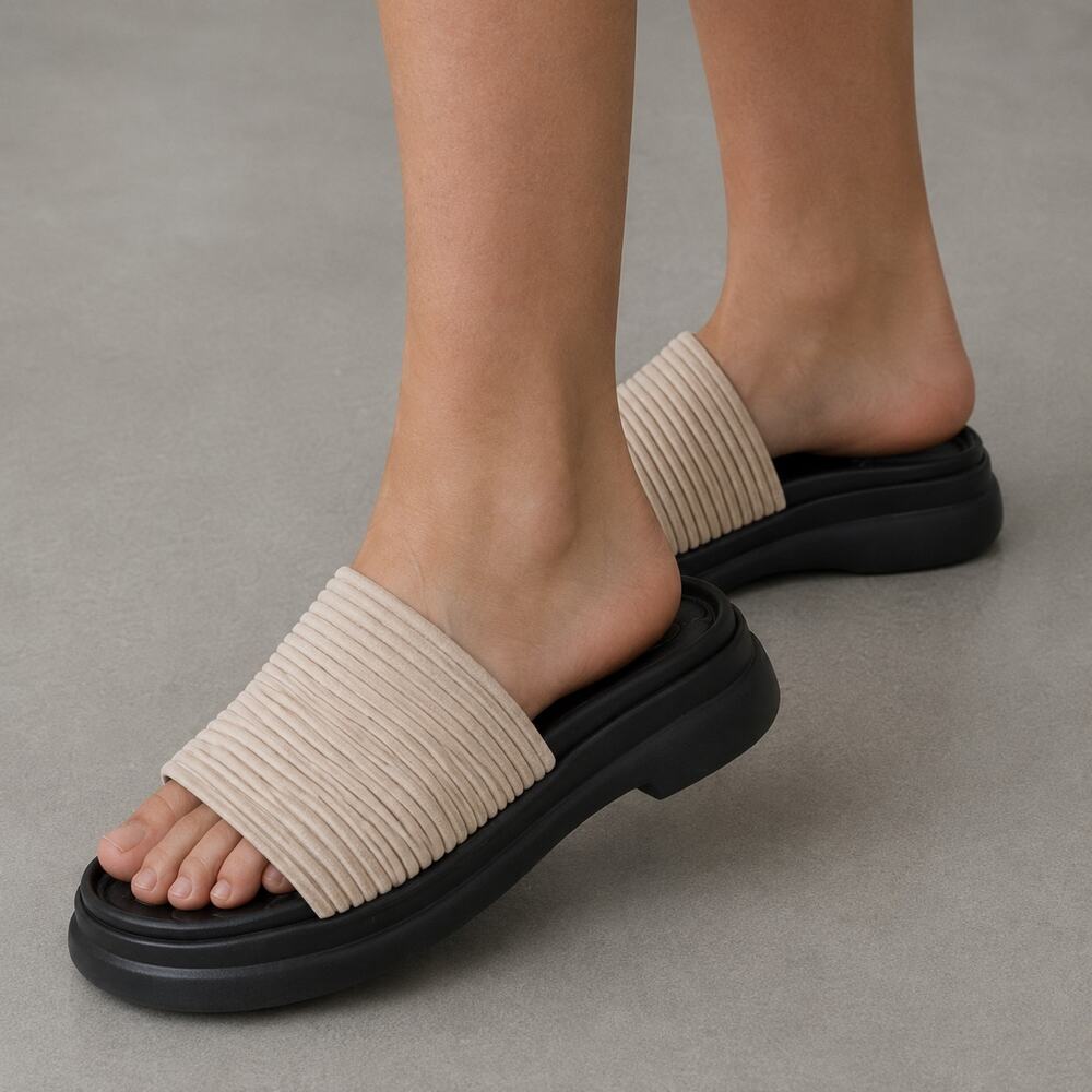 Rag & Bone Brixley Knit Slide Sandals Womens EU 39/40 Jacquard Stripes Platform